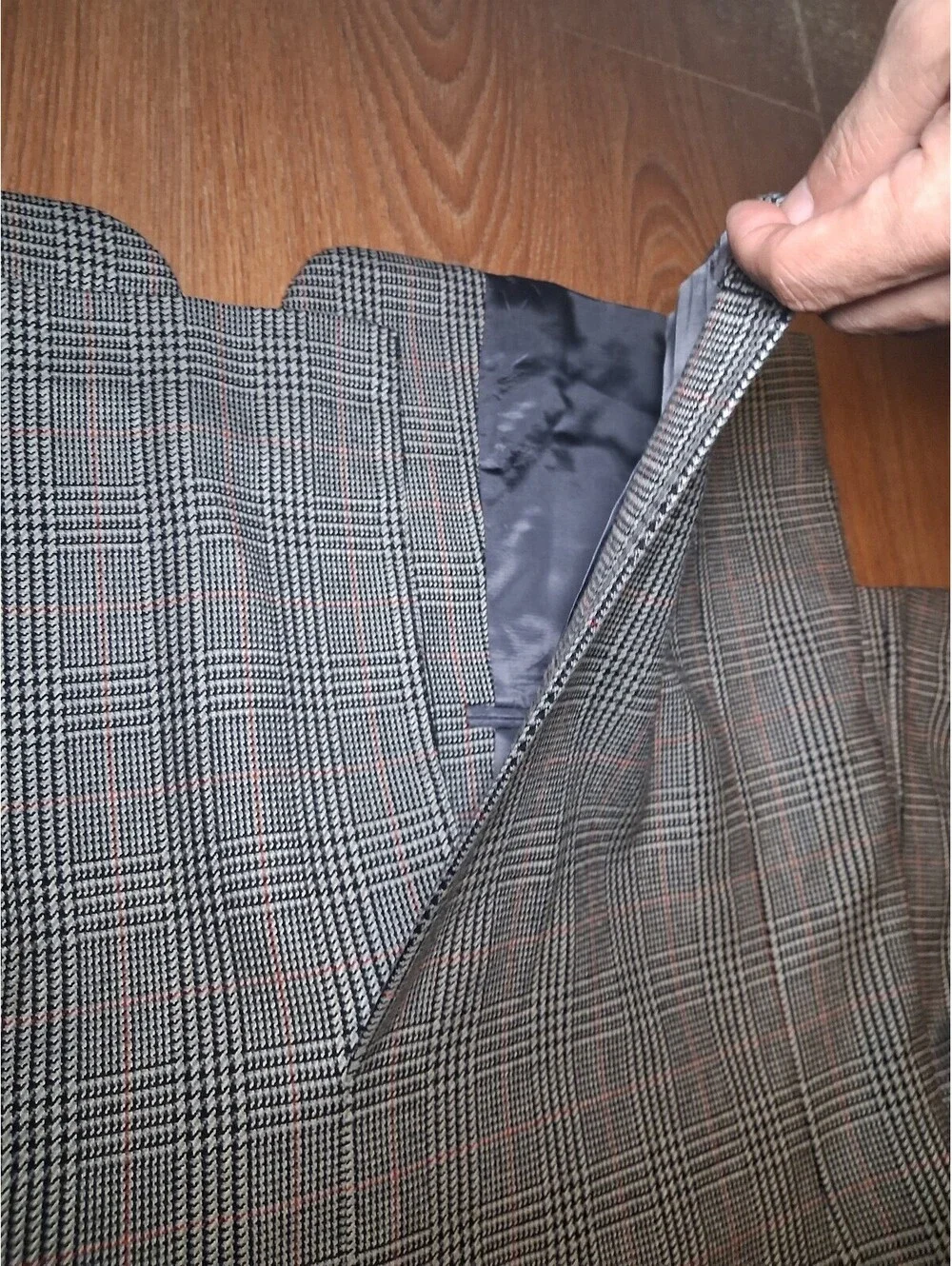 Hickey Freeman Sport Coat Mens 46L White Glen Plaid Cashmere